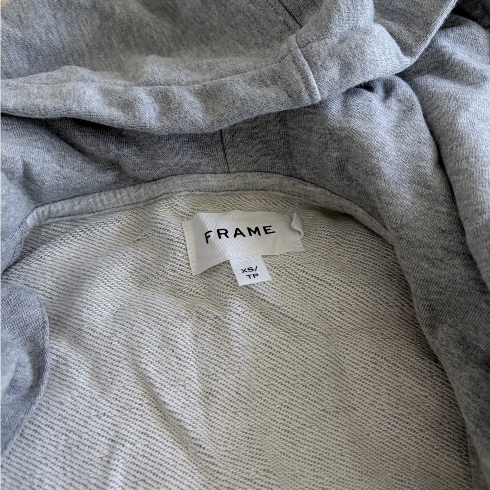 Frame Denim Jacket with Gray Hoodie - Picture 2 of 4
